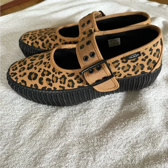Vans Mary Jane Creeper Shoe Grunge Core Tan Leopard - Picture 5 of 7